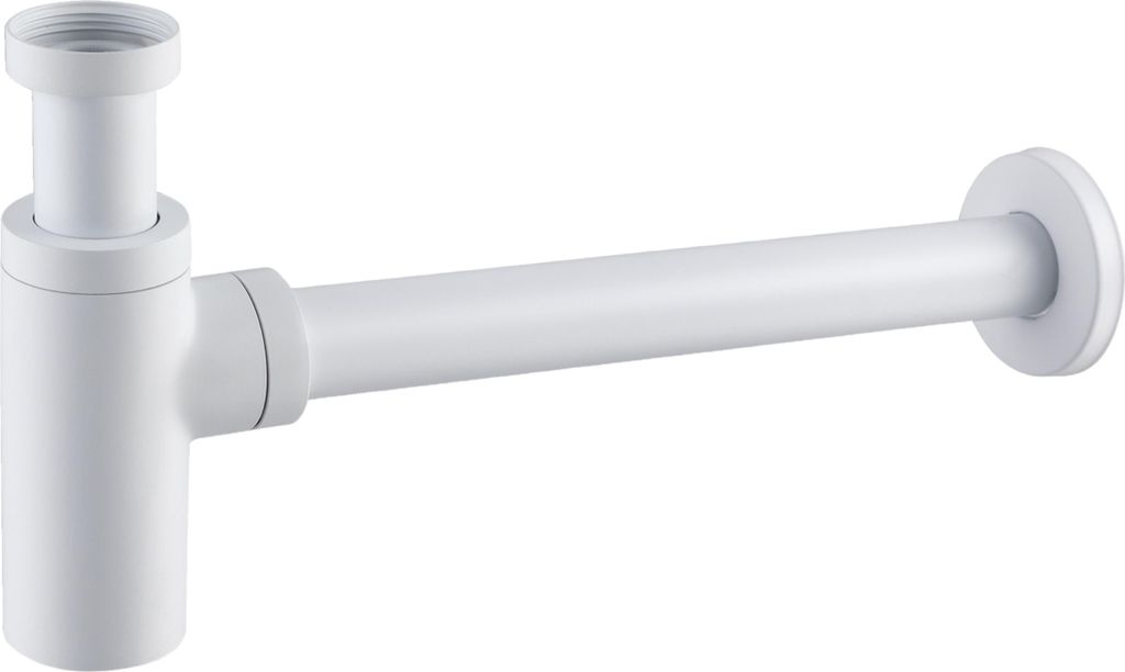 Balneo Universal Siphon für Waschbecken & Waschtisch Messing G1 1/4 rund weiß