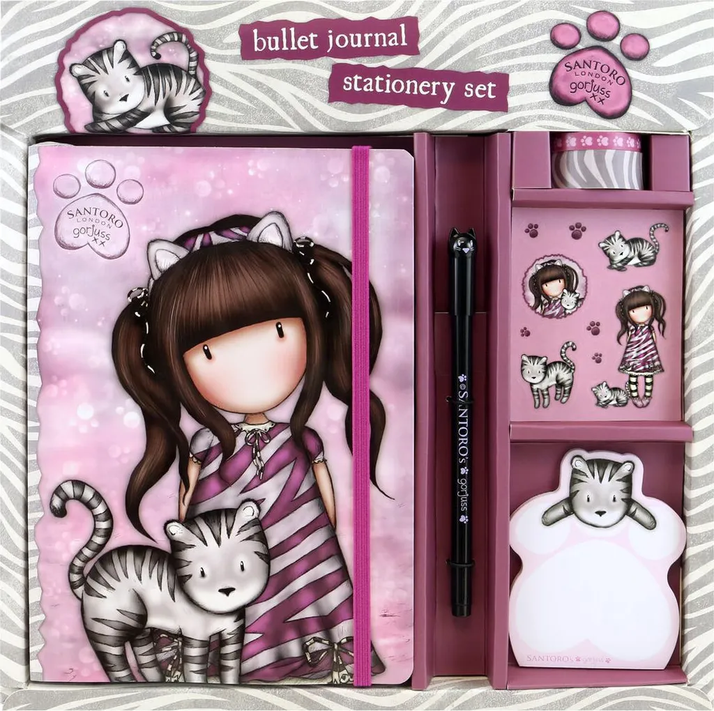 Set Cancelleria Santoro Gorjuss Ruby Wild Pink Grey Professionale