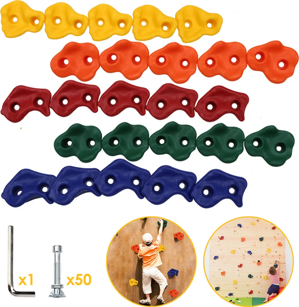 Set 30 Pezzi Prese Arrampicata Fiqops | Pietre Professionali per Esterno - 8