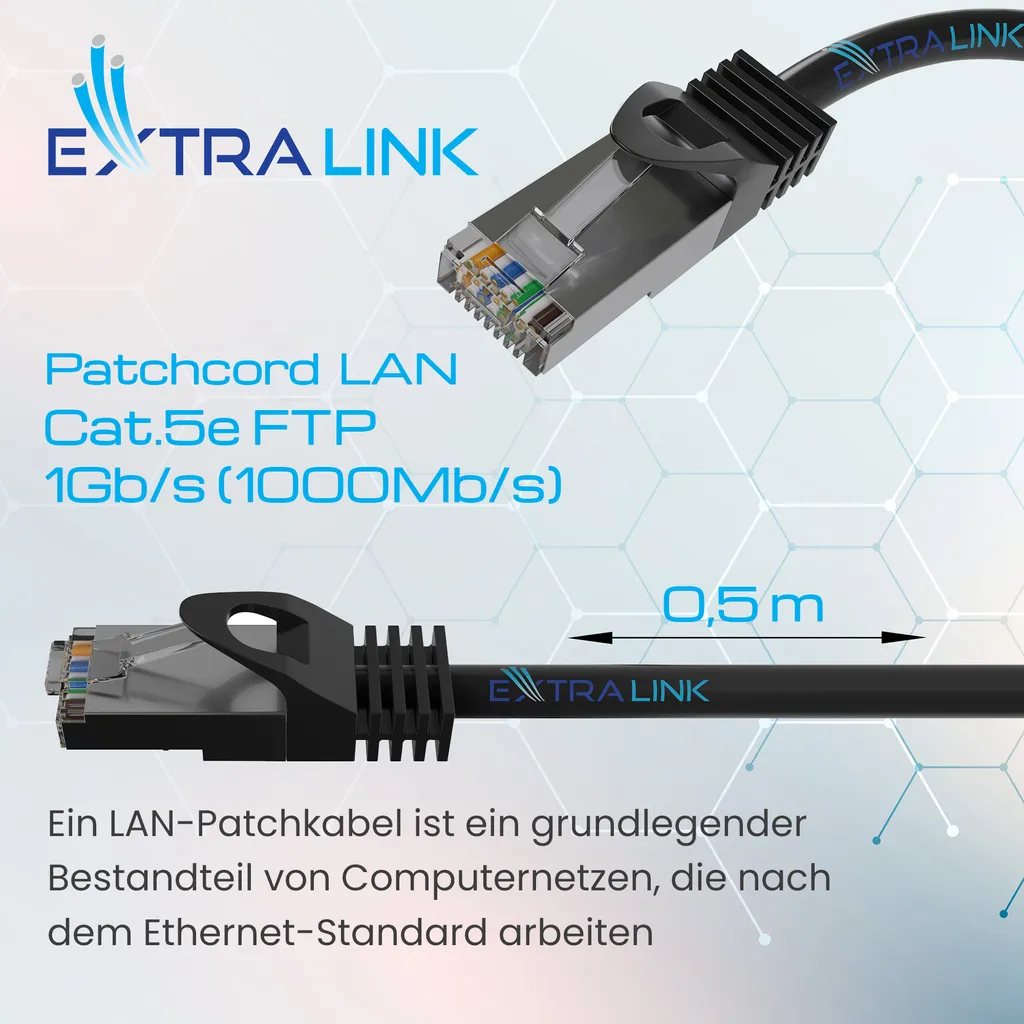 Extralink Cat.5e FTP 0,5 m Cavo patch LAN Cavo di rete Ethernet Patchcord - 8