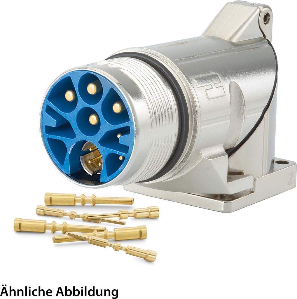 HUMMEL SET inkl. Kontakte M23 Hybrid Gerätesteckverbinder, Crimpeinsatz gewinkelt Polzahl 3+4+4+PE, Stift Vorderwand -