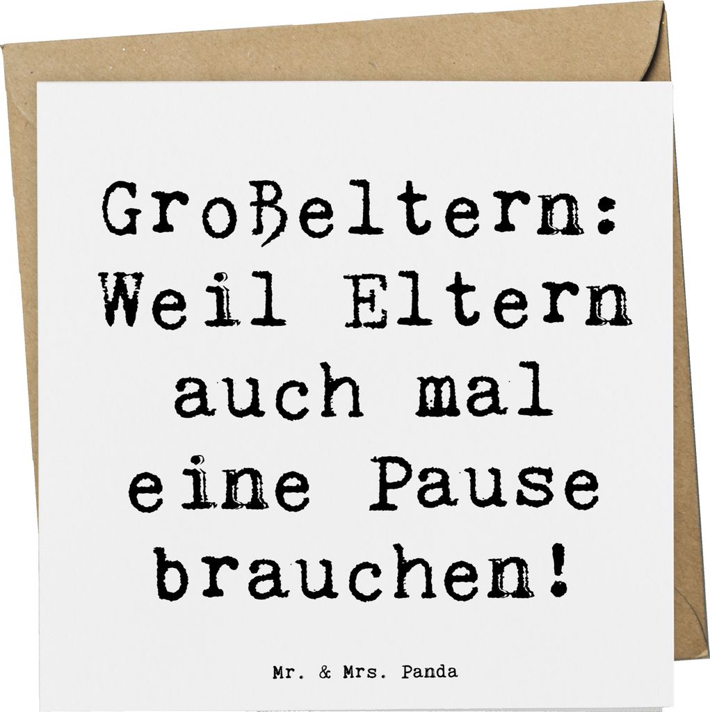 Mr. & Mrs. Panda Grußkarte Spruch Großeltern Pause - Weiß - Geschenk, Familienmitglieder, Familienleben, Generationen, faltkarte, Enkelkinder, d...