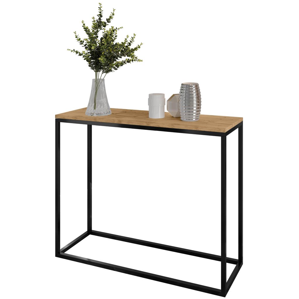 Furneo | Konsolentisch II - 100 cm - Wotan Eiche / Schwarz Produktbild 