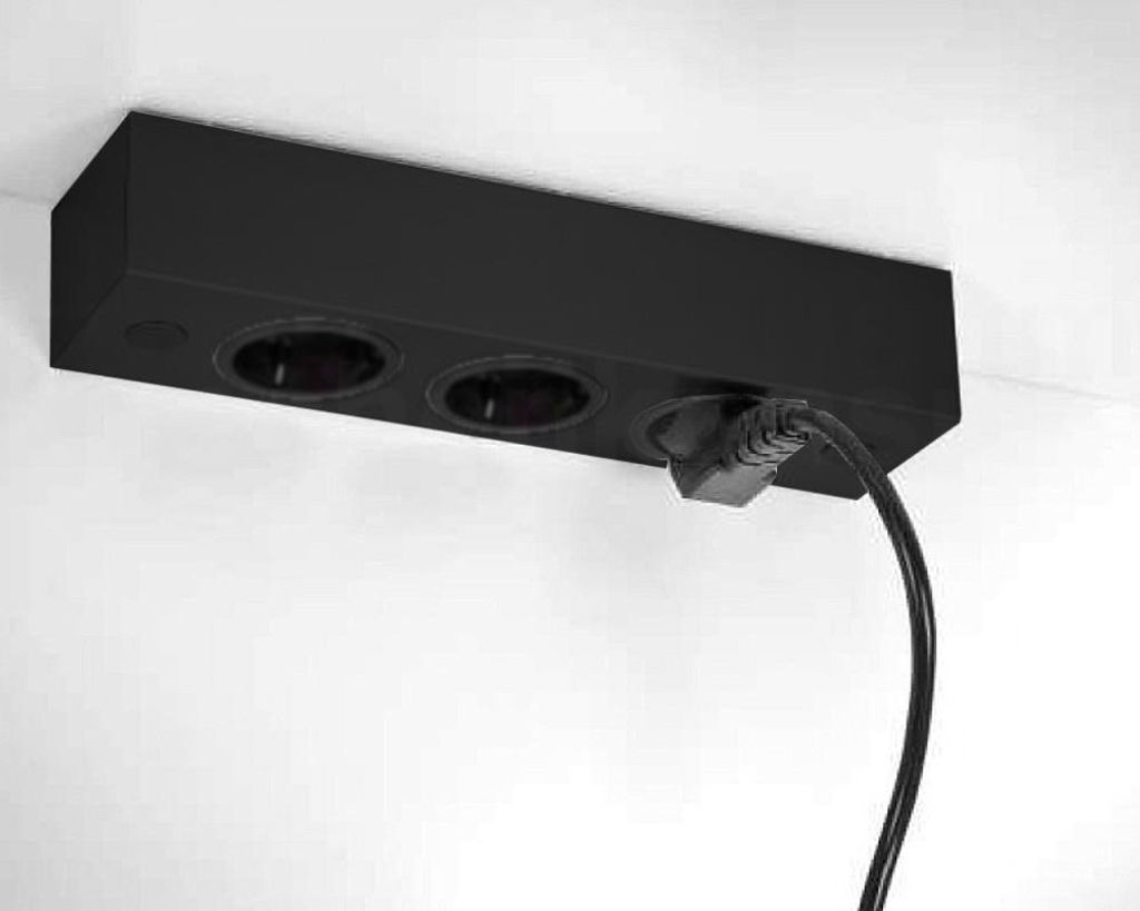 Thebo Ecksteckdose 174828 Schwarz ST 3002 3fach 240 x 63 x 48 mm