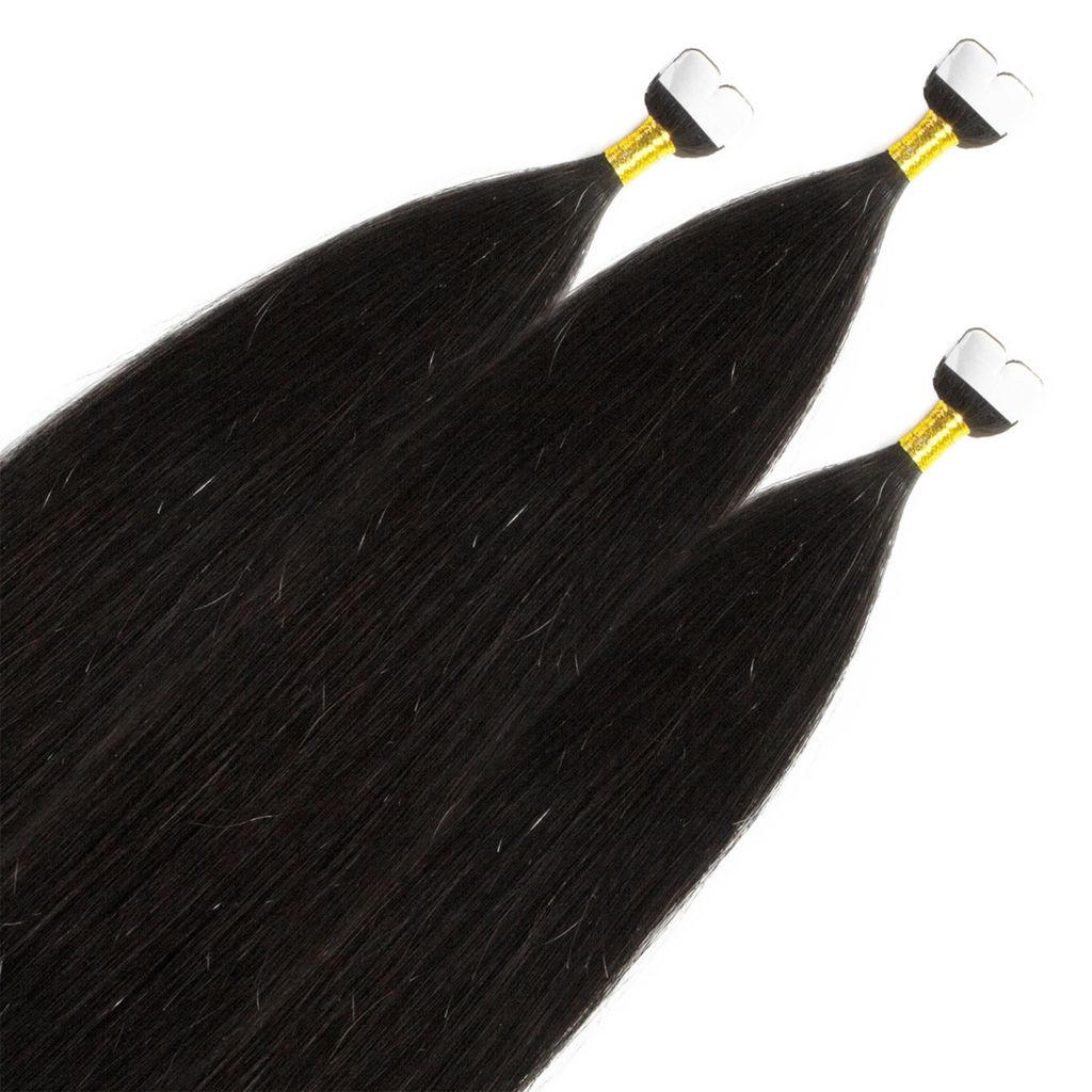 hair2heart Premium Mini Tape Extensions Echthaar - 12 Tapes Produktbild 