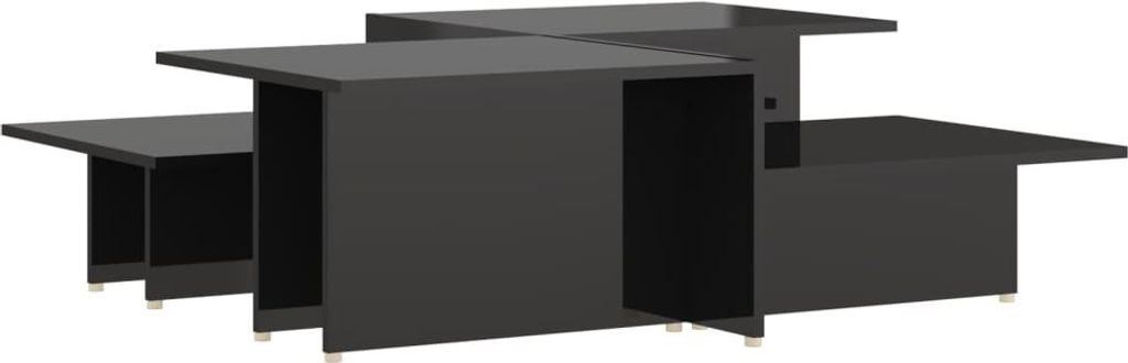 vidaXL Couchtische 2Stk. Hochglanz-Schwarz 111,5x50x33cm Holzwerkstoff