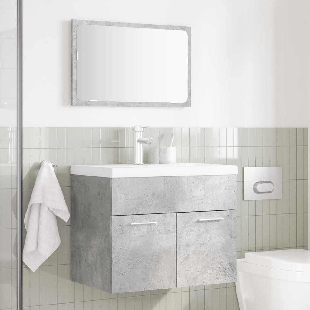 "Winterschlussverkauf " 2-tlg. Badmöbel-Set - CLORIS - Badezimmerschrank - schlichte Design - Betongrau Holzwerkstoff - NeuMöbel4846149