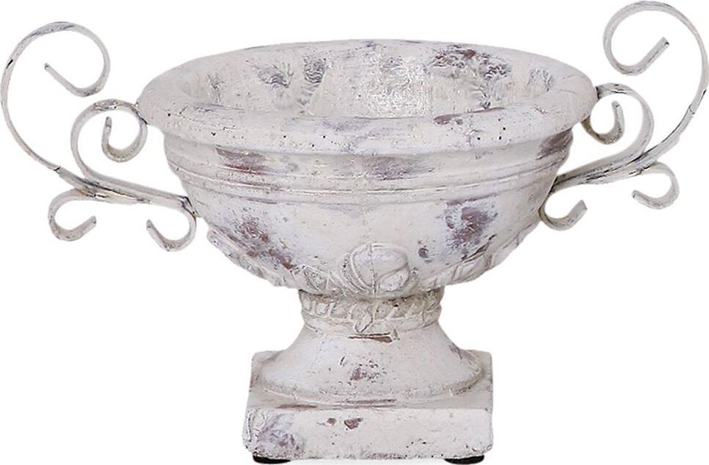Keramik Pflanzpokal oval Deko-Schale für draussen Ø 17 cm Produktbild 
