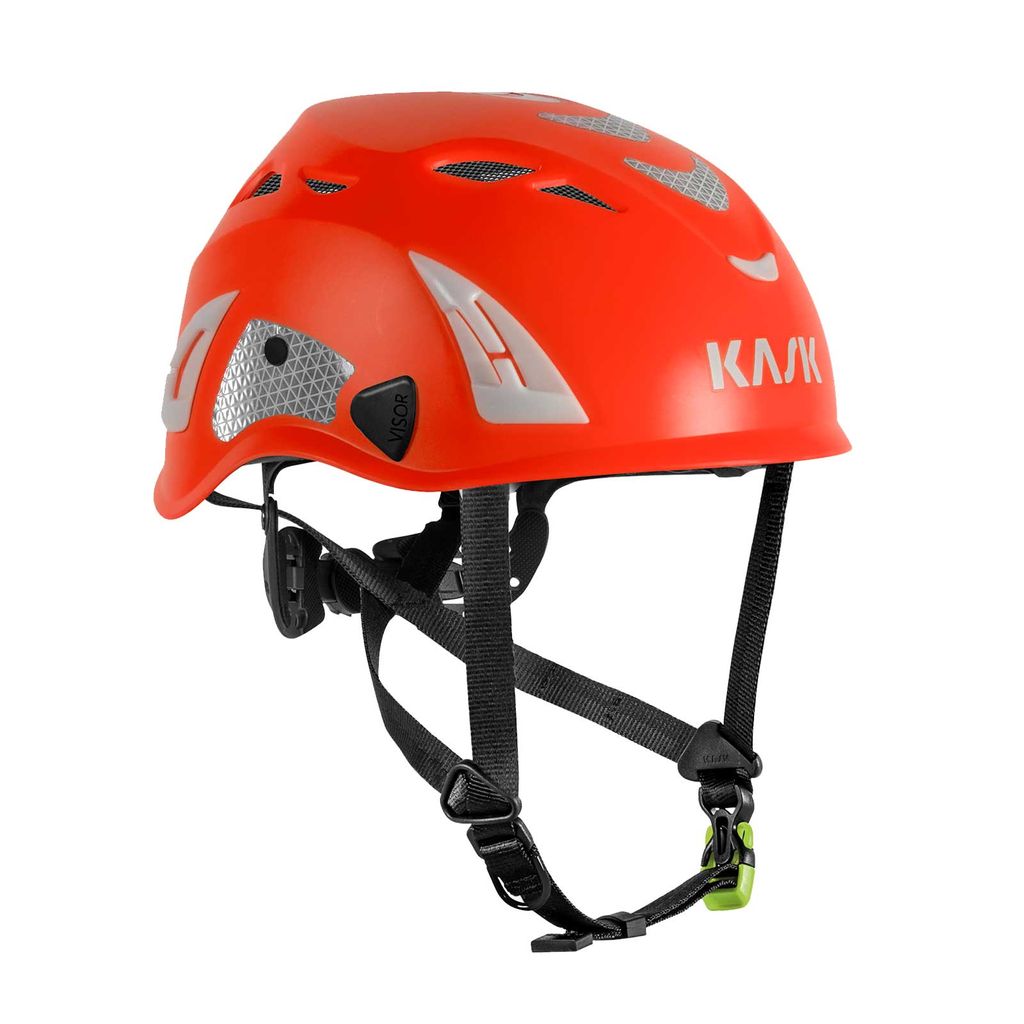 KASK Schutzhelm Superplasma PL HiViz 2.0 Arbeitsschutzhelm, Bergsteigerhelm, Industriekletterhelm - Gr. 51 - 62 cm Universal-einstellbar Farbe:rot