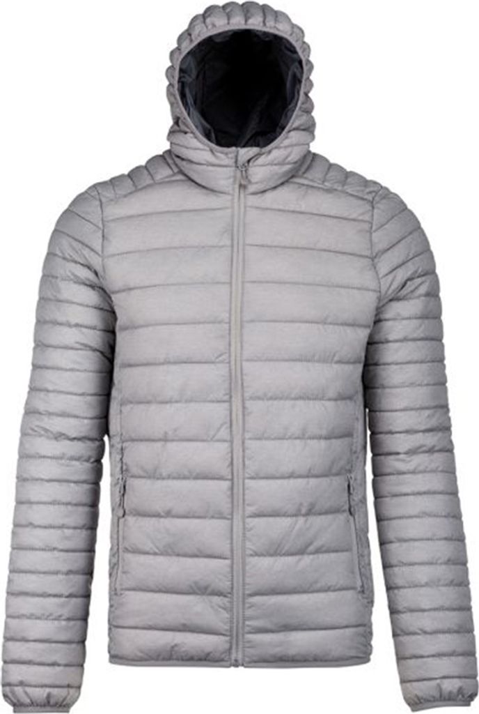 Kariban Herren Daunen-Jacke mit Kapuze PC2666 (M) (Silber meliert)