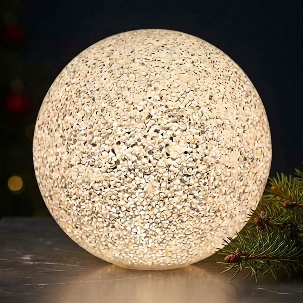 XL LED-lichtbol warmwit, met parelmoerlook, op batterijen, Productafbeelding 