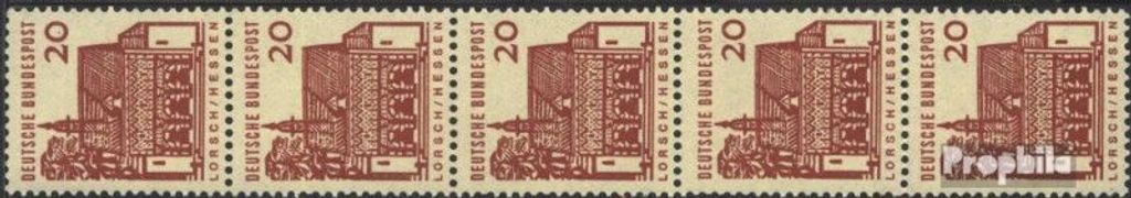 Briefmarken BRD (BR.Deutschland) 1964 Mi 456R Fünferstreifen postfrisch Bauwerke