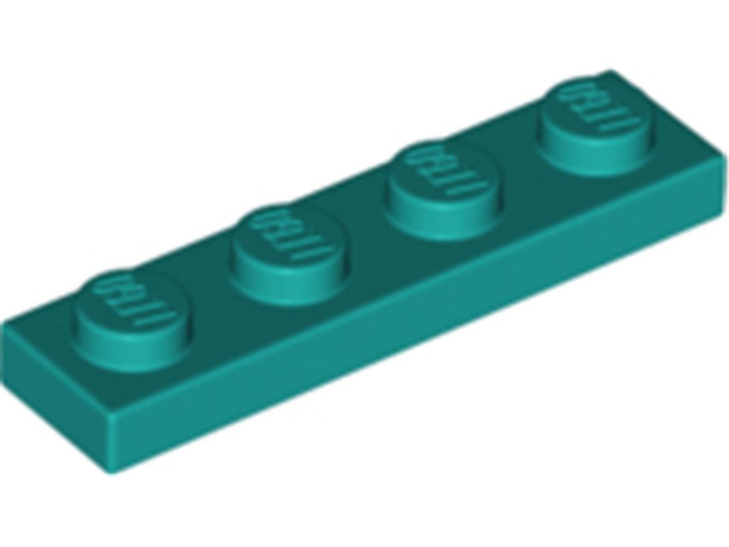 Lego 1x4 Platte 3710 - 10 Stück Dunkles Türkis