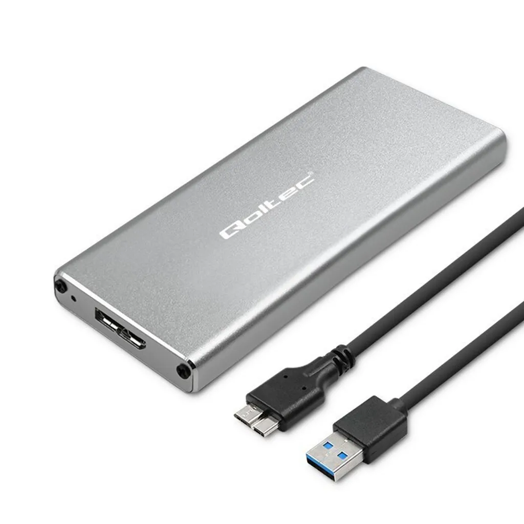 Case SSD Portatile Qoltec M.2 SATA - Design Slim Alluminio 2TB