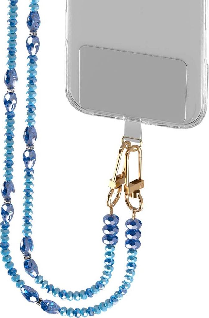 BigBen, Universal Smartphone Handykette Perlenkette Abnehmbar Elegant, Blau