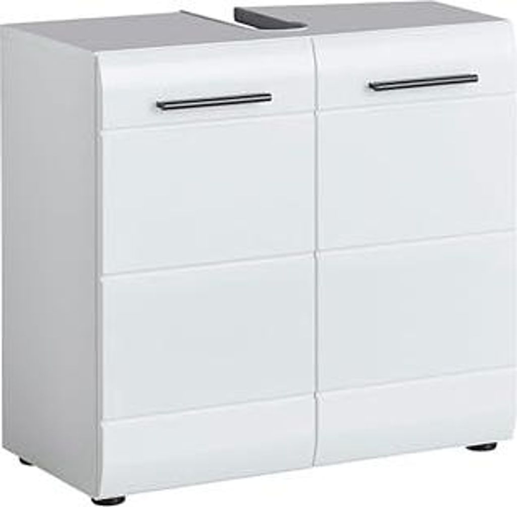 trendteam smart living - Skin - Waschbeckenunterschrank - Weiß Hochglanz - Waschtisch mit 2 Türen und 1 Einlegeboden - (BxHxT) 60 x 56 x 31 cm - ...
