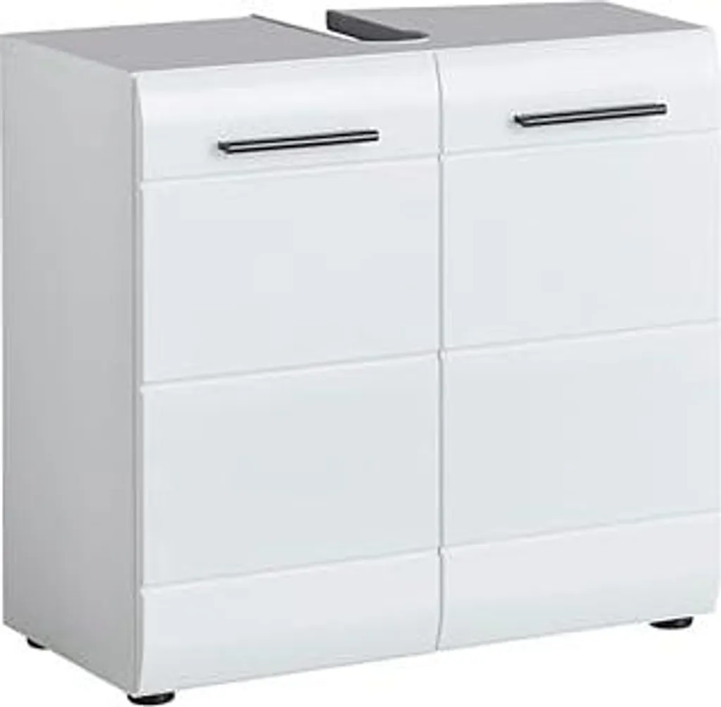Mobile Bagno Skin Trendteam - Bianco Lucido 60cm con 2 Ante e Ripiano
