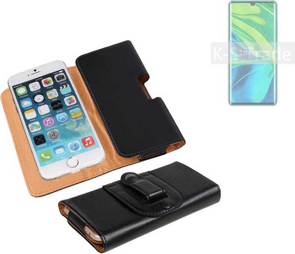 K-S-Trade Schützhülle Handyhülle kompatibel mit Xiaomi Mi Note 10 Holster Gürtel Tasche Schutzhülle Handy-Tasche Smartphone Case Seitentasche