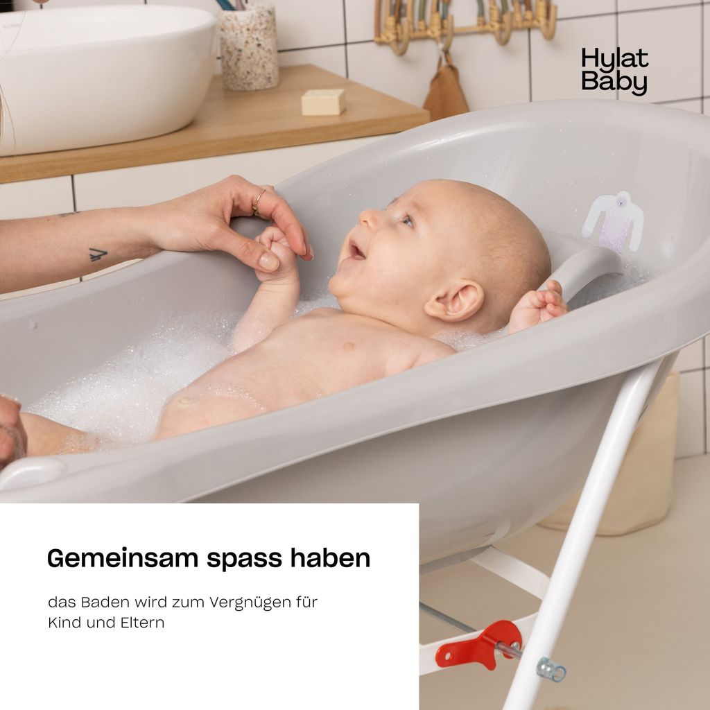 Babywanne, Sitz, Ständer, Abfluss – Grau Produktbild 10