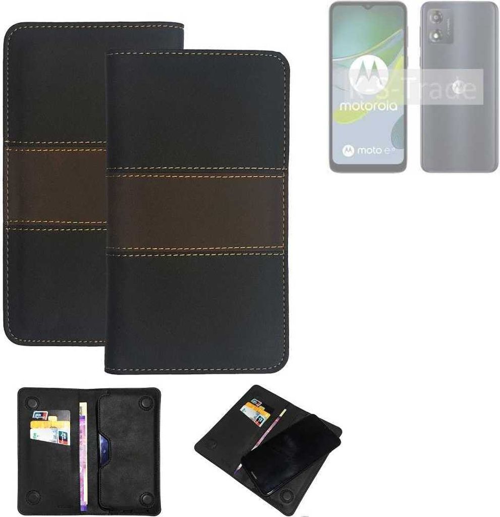 K-S-Trade Hülle Handyhülle kompatibel mit Motorola Moto E13 Schutzhülle Walletcase Bookstyle Tasche Schutz Case Handytasche Wallet Cover Kunstleder