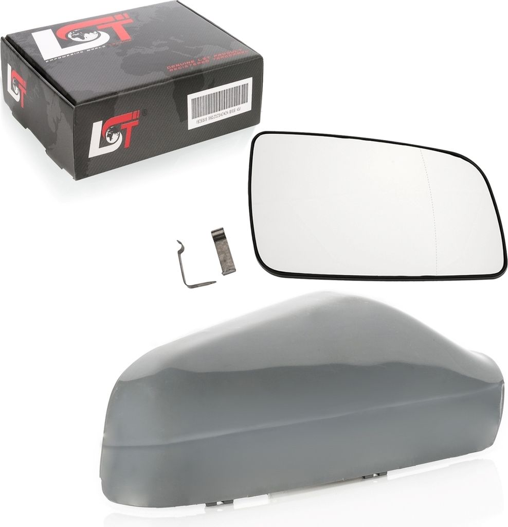 Seitenspiegel Gehäuse Spiegelglas Set rechts asphärisch grau für Opel Astra G