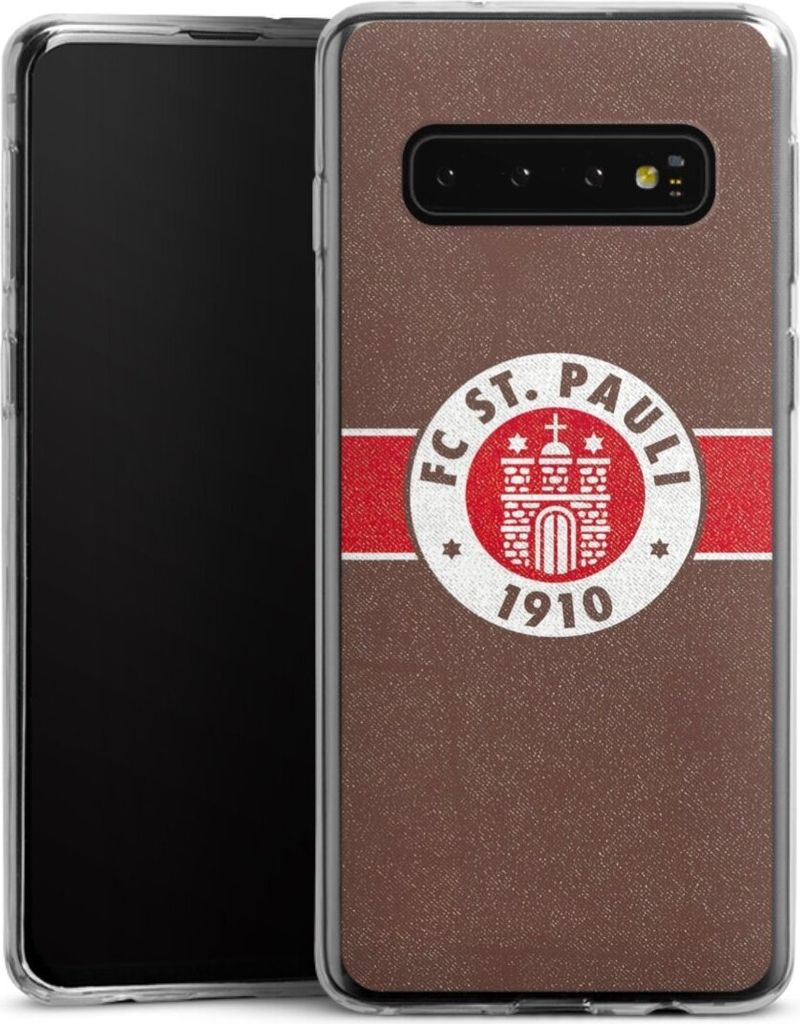 DeinDesign Slim Hülle für Samsung Galaxy S10 Silikon Case Ultra Dünn Handyhülle FC St. Pauli Logo Offizielles Lizenzprodukt
