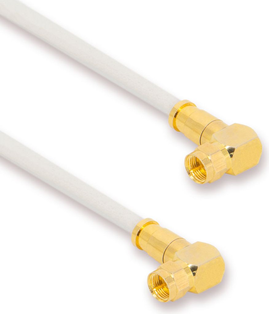 2m Antennenkabel TV Sat HDTV UHD KUPFER Koax Koaxial Stecker Fernsehkabel