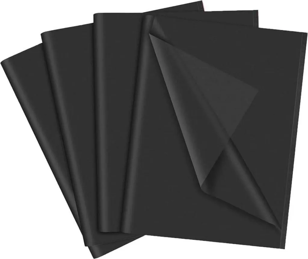 Set 60 Fogli Carta Velina Nera 35x50cm - Packaging Regalo Natale
