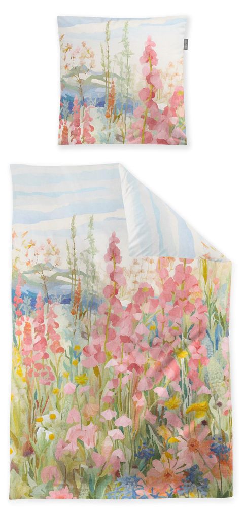 Irisette Wave Mako-Satin Bettwäsche 135x200 Blumenwiese Produktbild 