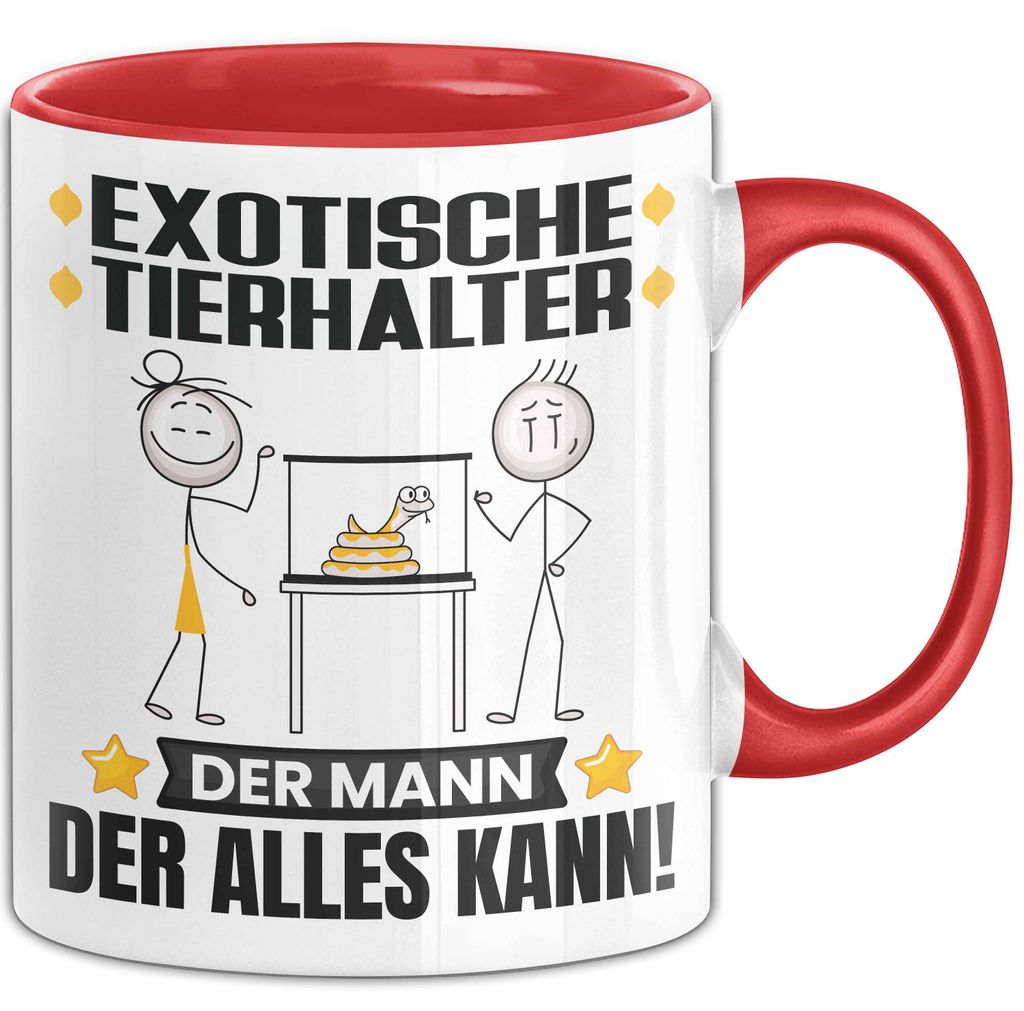 ExotischeTierhalter Tasse Geschenk für ExotischeTierhalter Der Mann Der Alles Kann Geschenkidee zum Geburtstag (Rot)