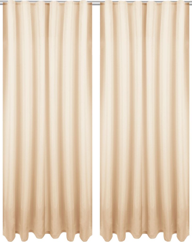 2x Gardinen Ellen Kräuselband inkl. Raffhalter (Beige), Produktbild 