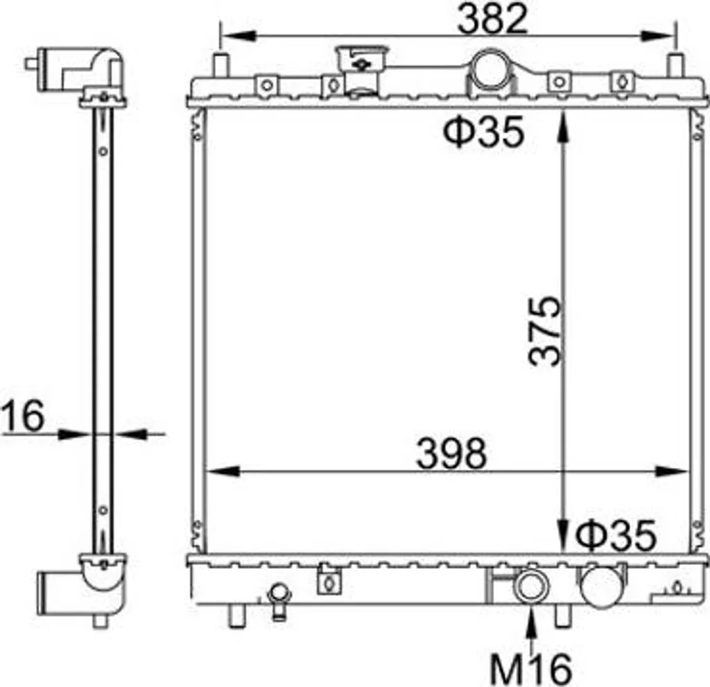 Radiateur moteur pour Mitsubishi Colt réparation circuit MB660558