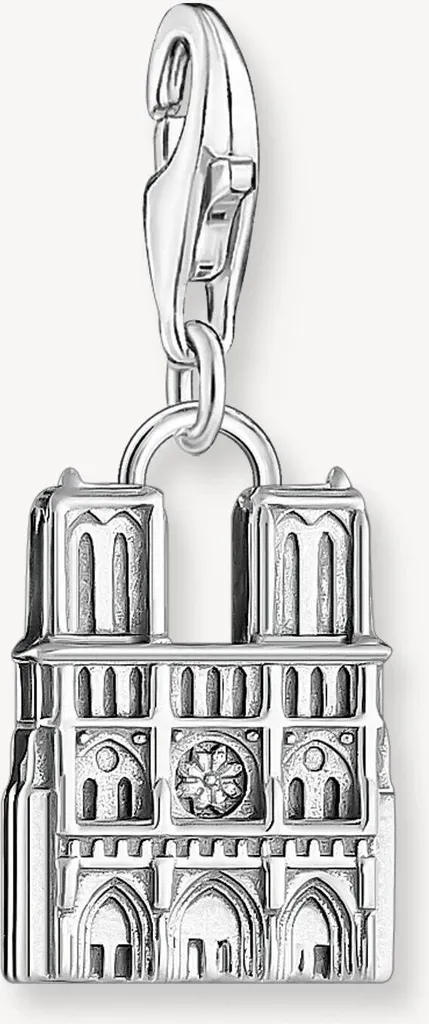 Charm Notre Dame Argent 925 Finition Noircie Détails Sculptés
