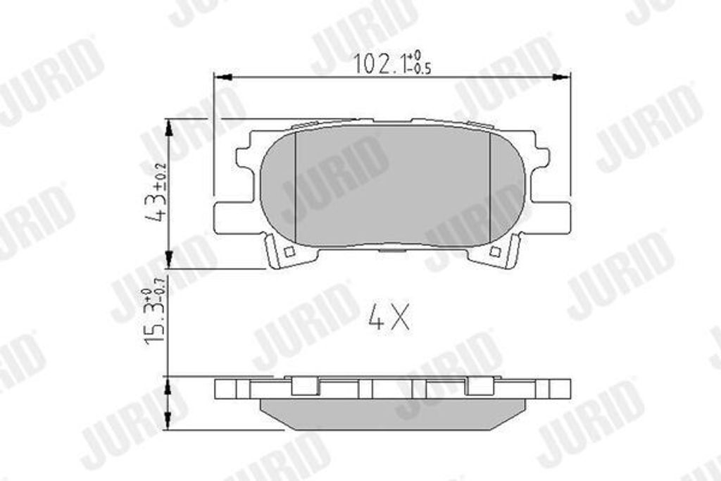 JURID Bremsbeläge Satz für TOYOTA Highlander I (XU20) 572621J