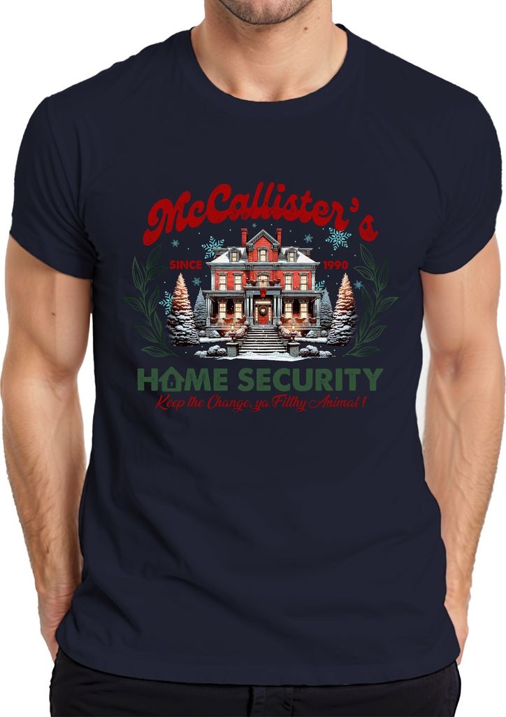 McCallister's Home Security Kevin Allein Zuhause - Weihnachten Christmas Xmas Herren T-Shirt, Navy, 3XL