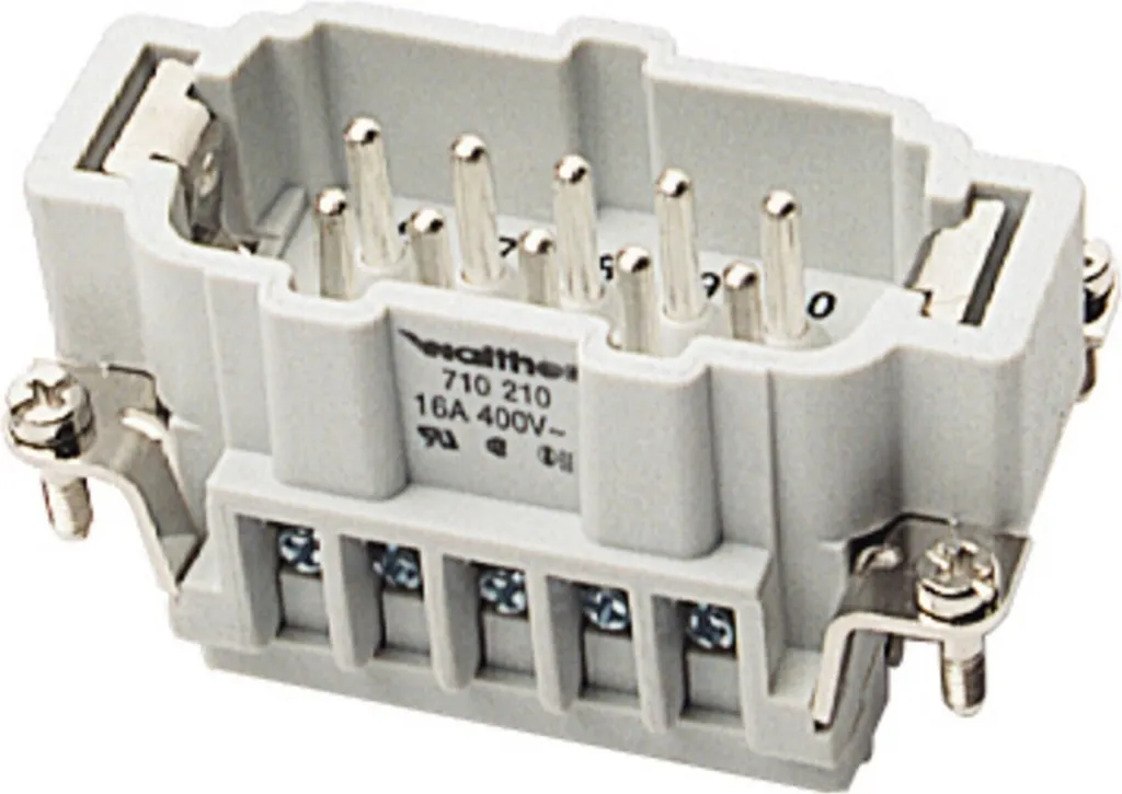 Insert mâle 10 pôles anti-vibration pour câbles 20-14AWG 710210