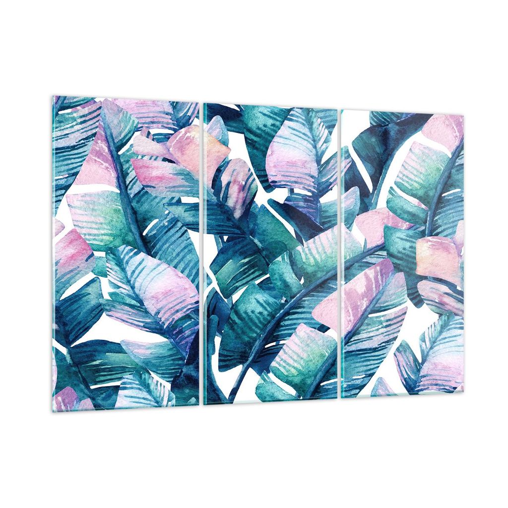 Bilder auf glas - Blatt Pflanze Blume - 165x110cm - Glasbilder - Wandbilder - Kunstdruck - zum Aufhängen bereit - Wanddekoration aus Glas - Glas B...