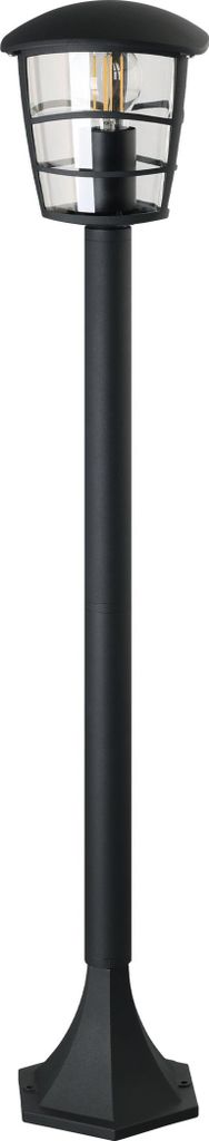 EGLO Außen-Stehlampe Aloria, 1 flammige Außenleuchte, Stehleuchte aus Aluguss und Glas, Farbe: Schwarz, Fassung: E27, IP44