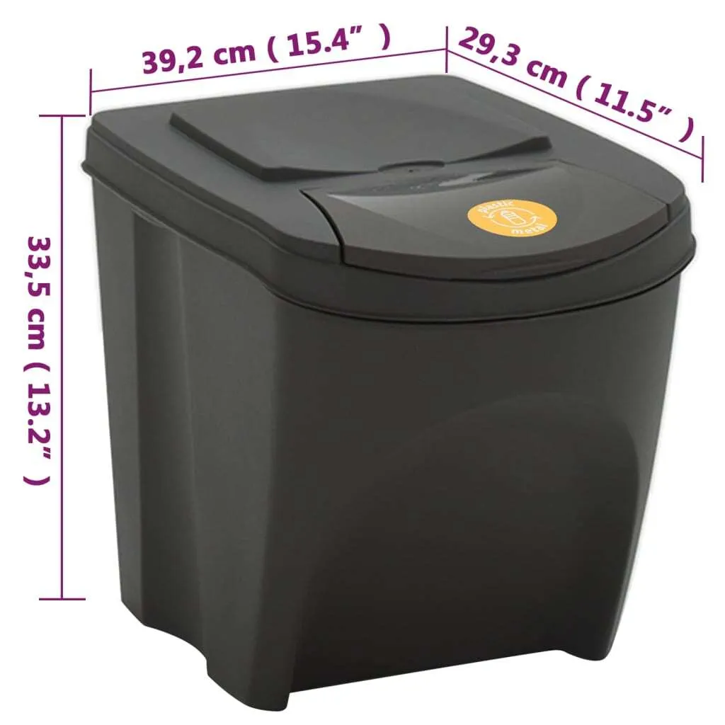 Lot 4 poubelles empilables 100L gris polypropylène robuste et modulable - 9