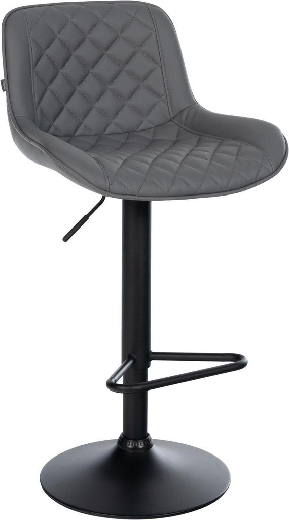 Barhocker - Küchenhocker - 360° drehbar, höhenverstellbar, bequemer Sitz - Kunstleder/Samt | Farbe: Grau | Material: Kunstleder