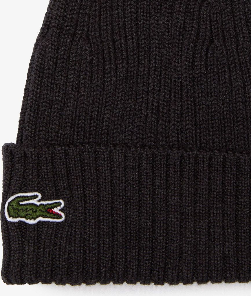 Lacoste - Lacoste Uni-Mütze grau, gerippte Wolle Produktbild 5