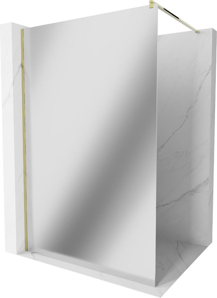 Mexen Kioto Duschwand 120 x 200 cm, Spiegel 8 mm, Gold - Produktbild 