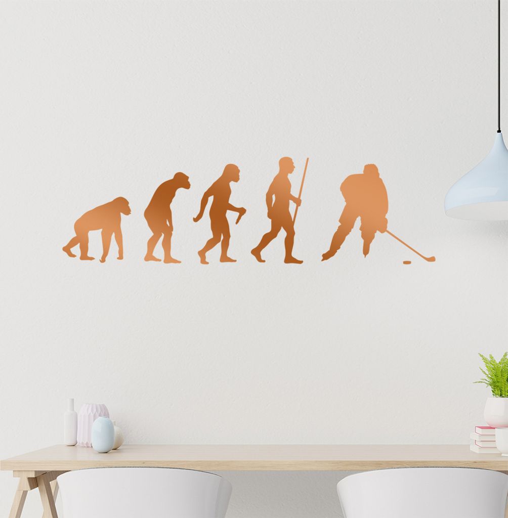 Eishockey Puck Evolution Wandtattoo Wandaufkleber Wall Sticker - Dekoration, Küche, Wohnzimmer, Schlafzimmer, Badezimmer