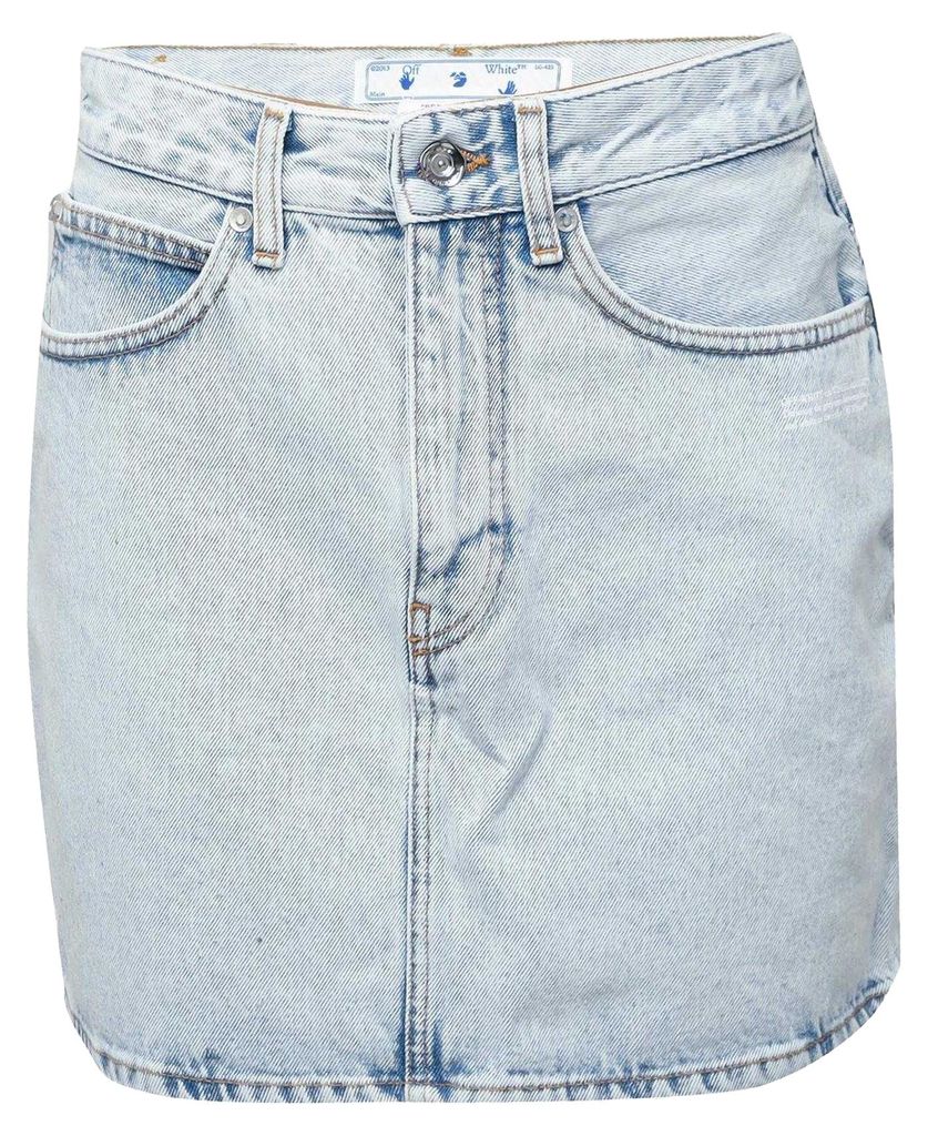 Off White - "Corp" Minirock für Damen, Denim GT25604 (34 DE) (Hellblau)