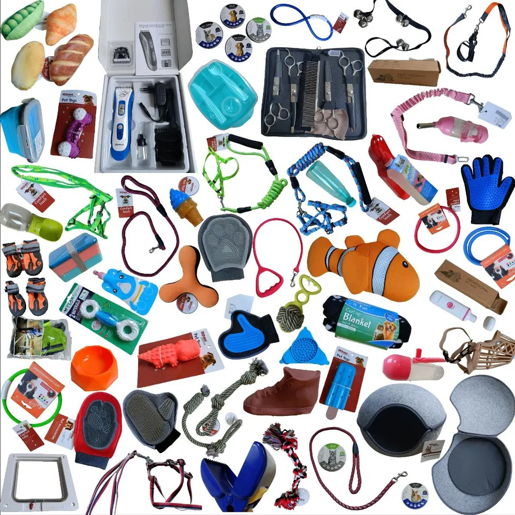 Kit d'accessoires pour chiens et chats 70 pièces - Jouets et soins du pelage