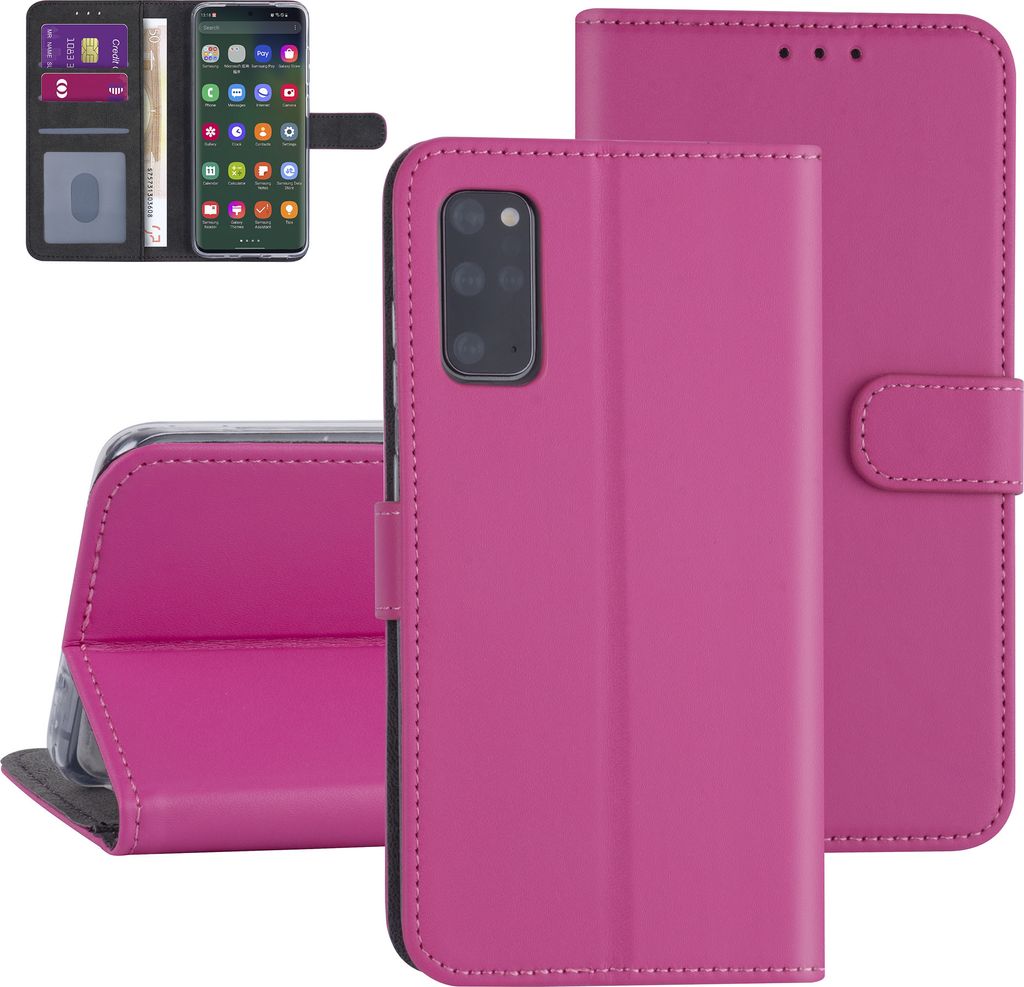 Samsung Galaxy S20 Plus Hot pink Book type case - Card holder