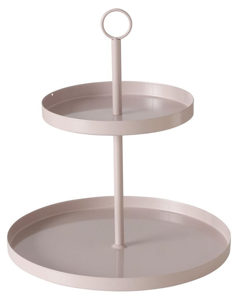 Etagere Samina 2 Ebenen Eisen H 33cm Ø 30cm beige