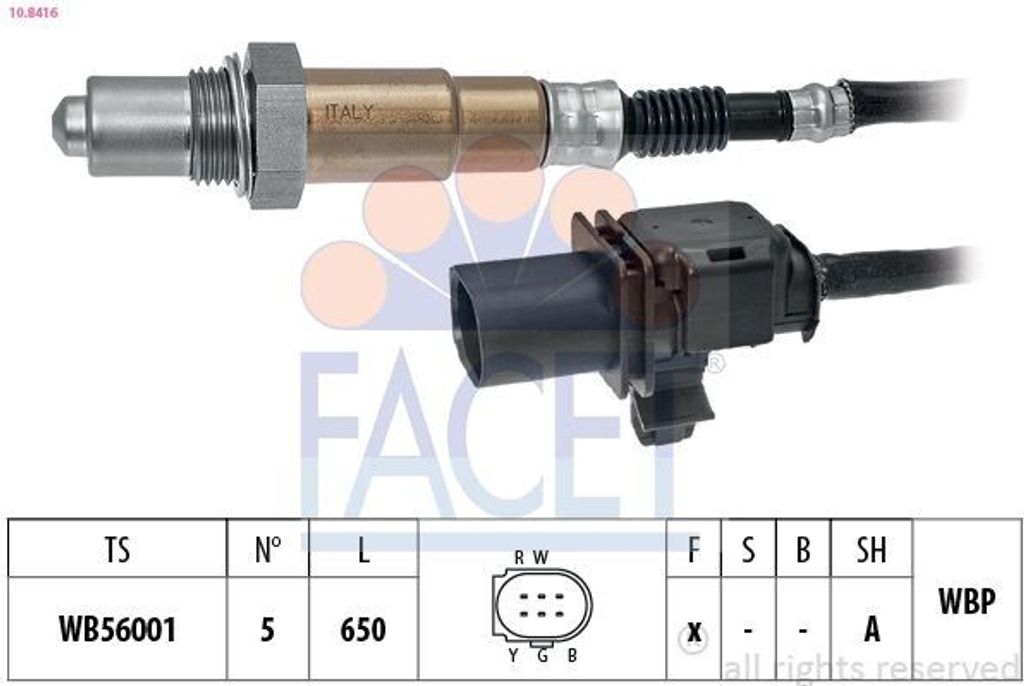 FACET Lambdasonde für HYUNDAI Tucson (TL, TLE) Beheizt Planarsonde Breitband-Lambda-Sonde 650mm 10.8416