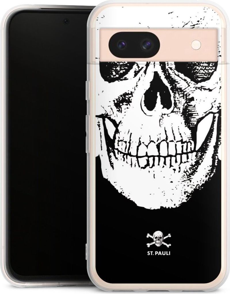 DeinDesign Handyhülle für Google Pixel 8a Silikon Hülle Case Smartphone Schutzhülle FC St. Pauli Offizielles Lizenzprodukt Totenkopf