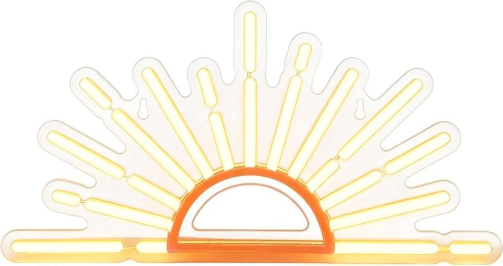 led neon sonnenschein wandlicht, orange, bohemian stil, usb betrieben, Nachbildung für schlafzimmer, küche, büro und wohnzimmer